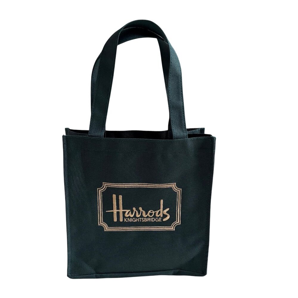 Harrods Embroidered Tote Bag (Green) View 6
